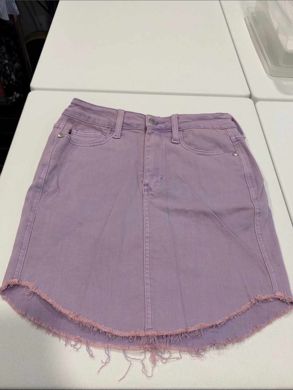 Judy Blue Pastel Lavender Denim Mini Skirt